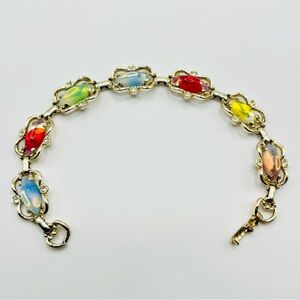 Vintage 1959 Sarah Coventry ‘Sabrina Fair’ Vibrant rainbow stone Bracelet